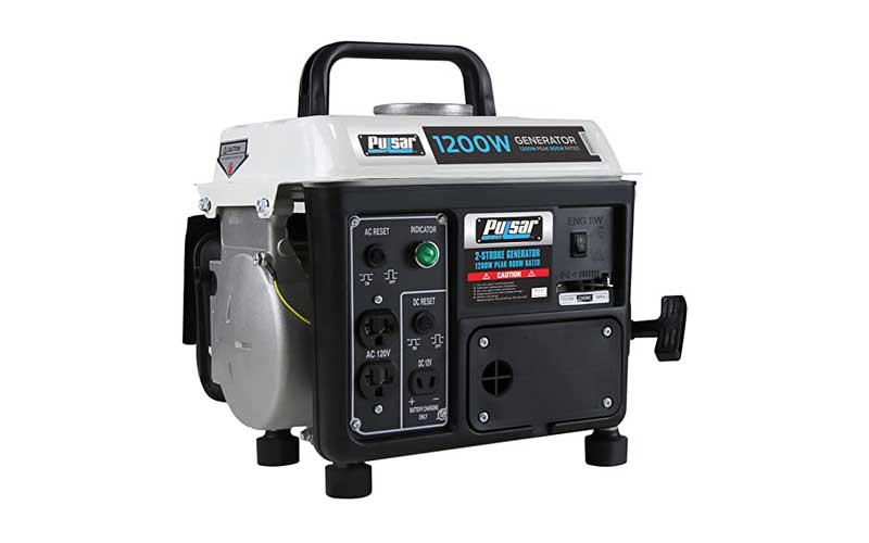 PG1202S Gas-Powered Portable Generator Pulsar 1,200W Carrying Handle 1200 Watts Black/White 